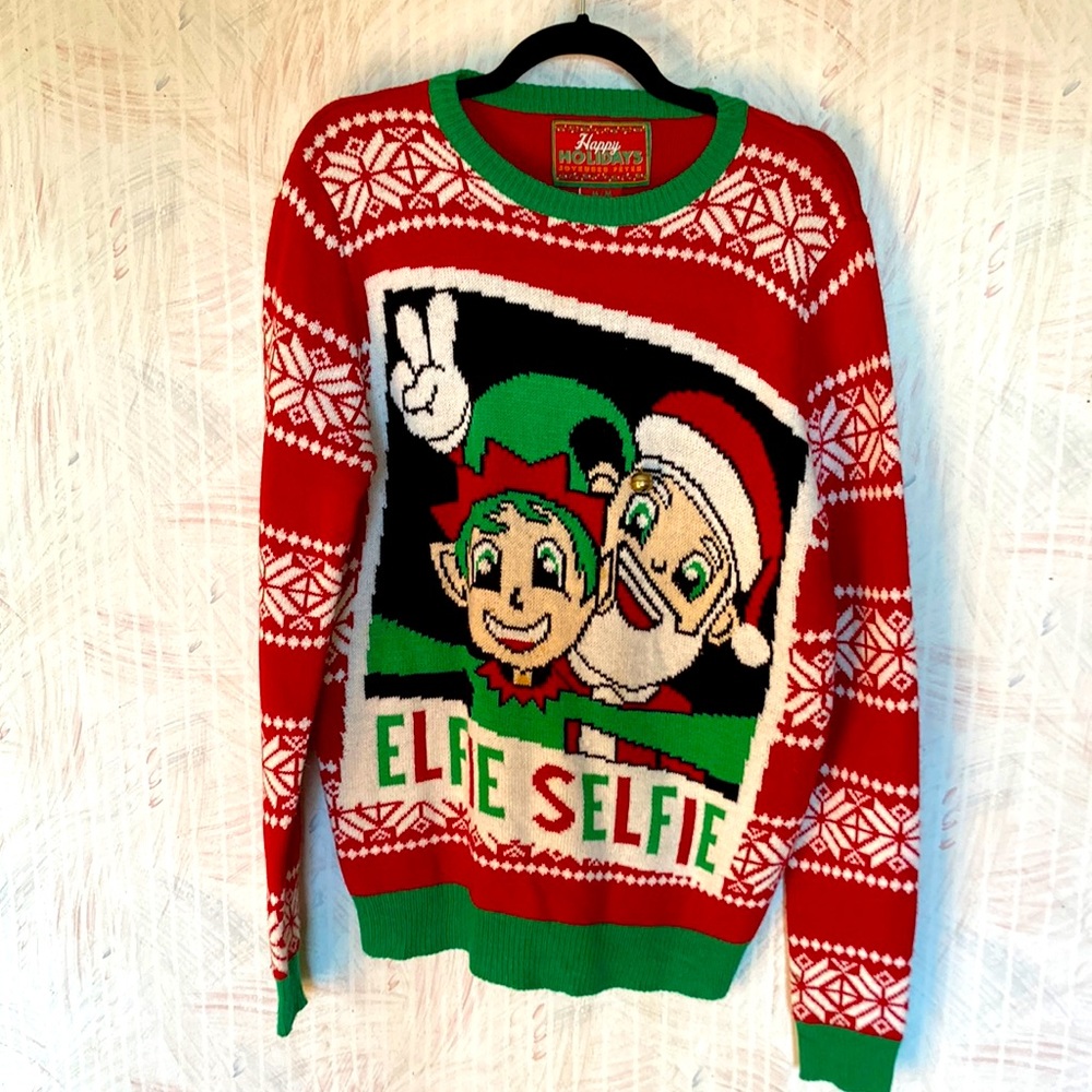 Christmas sweater! “Ellie Selfie” little bell on the front that makes sound